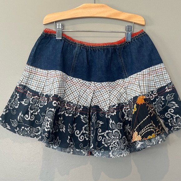 Vintage Z. Cavaricci mixed media ruffled mini skirt - Picture 5 of 8